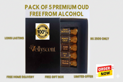 Oud Collection - Pack of 5 Premium Perfume Oils (6ml Each)